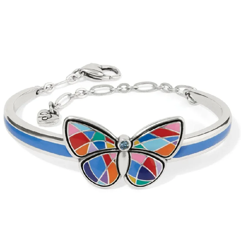 Personalized Charm Bangles for Women-Colormix Butterfly Bar Bracelet