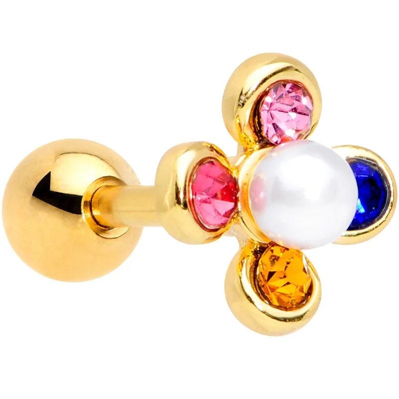 Women's Earrings – Elegant Designs for Every Personality--16 Gauge 1/4 Pink Blue Gem Gold Tone Flower Cartilage Tragus Earring Women's Earrings – Elegant Designs for Every Personality--16 Gauge 1/4 Pink Blue Gem Gold Tone Flower Cartilage Tragus Earring