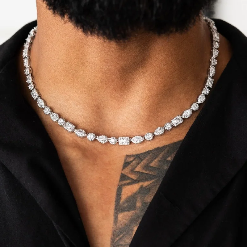 Exclusive Men's Necklaces & Pendants for the Modern Gentleman-Mixed Diamond Pave Chain Exclusive Men's Necklaces & Pendants for the Modern Gentleman-Mixed Diamond Pave Chain