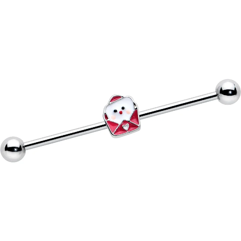 Women's Earrings – Elegant Designs for Every Personality--14 Gauge Sweet Love Letter Valentine Industrial Barbell 38mm