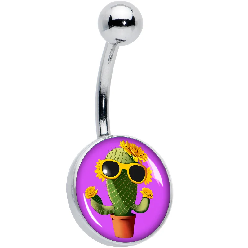 Stunning Belly Rings for Bold Fashion -Sunflower Cactus Belly Ring