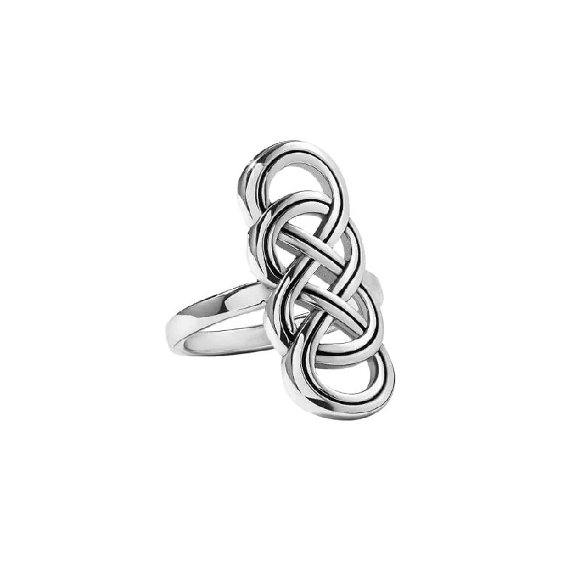Chic Women's Rings for Fashion-Forward Looks-Interlok Braid Ring