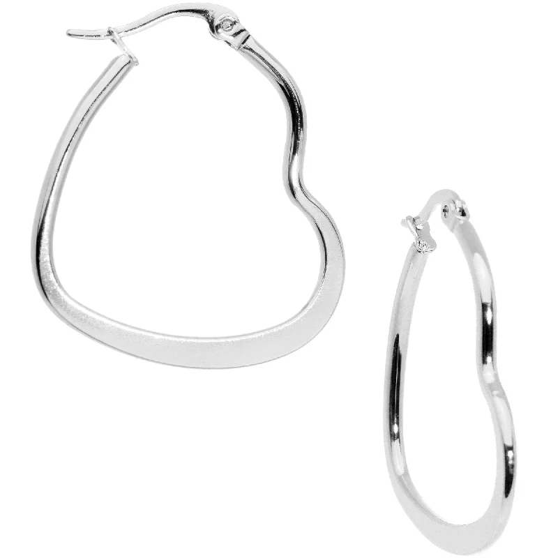 Women's Earrings – Elegant Designs for Every Personality--30mm Stainless Steel Heart Hoop Earrings Women's Earrings – Elegant Designs for Every Personality--30mm Stainless Steel Heart Hoop Earrings