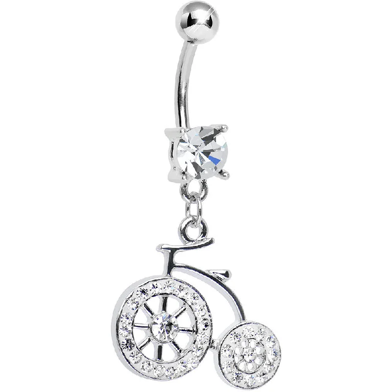 Unique Belly Rings for Creative Fashion -Crystalline Gem Ride My Tricycle Dangle Belly Ring Unique Belly Rings for Creative Fashion -Crystalline Gem Ride My Tricycle Dangle Belly Ring