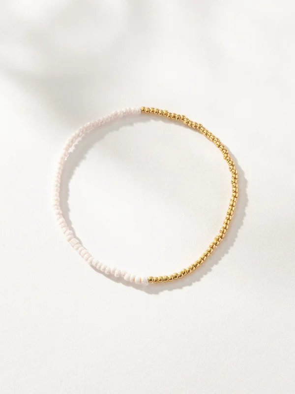 Beaded Silver Bangles for Women-Flipside Beaded Bracelet