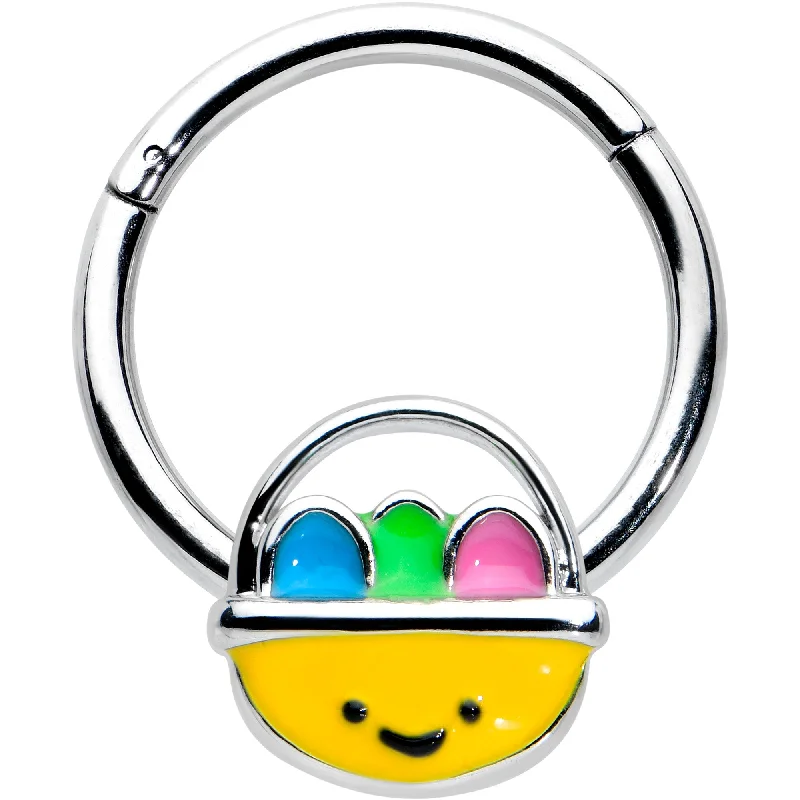 Hoop Nose Rings -16 Gauge 3/8 Celebration Easter Easter Basket Hinged Segment Ring