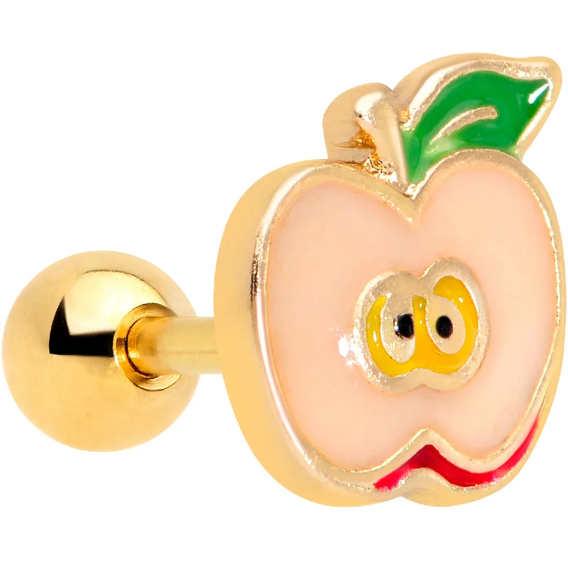 Women's Earrings – Elegant Designs for Every Personality--16 Gauge 1/4 Gold Tone Sweet Apple Cartilage Tragus Earring Women's Earrings – Elegant Designs for Every Personality--16 Gauge 1/4 Gold Tone Sweet Apple Cartilage Tragus Earring