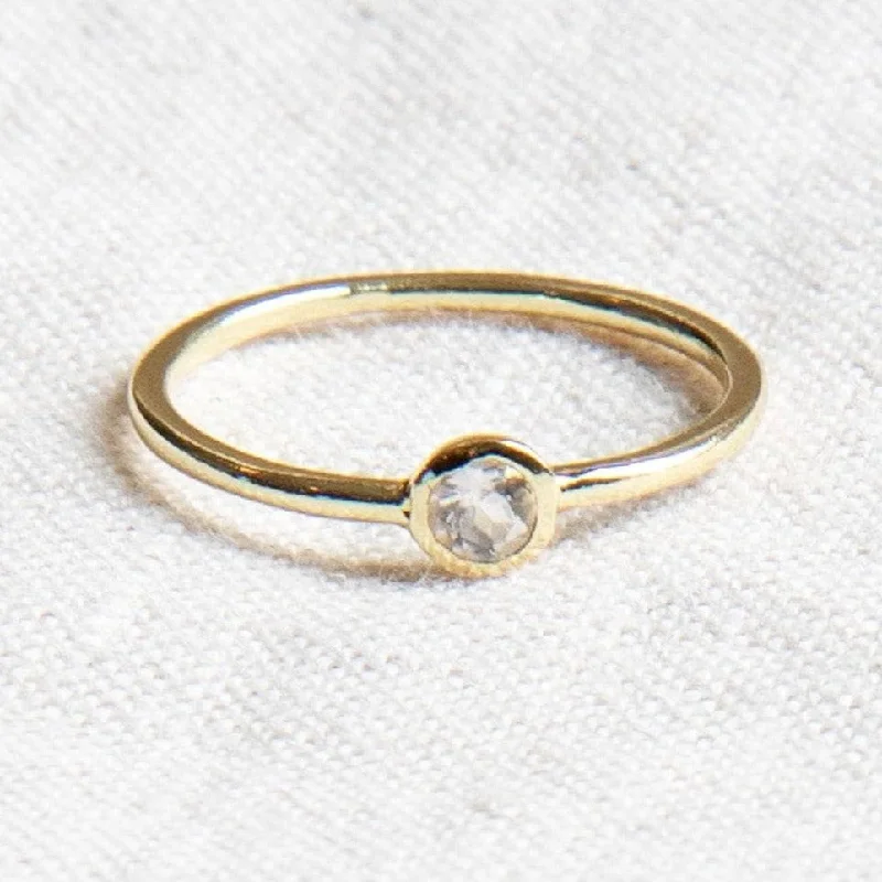 Chic Women's Rings for Fashion-Forward Looks-Herkimer Diamond Silver or Gold Ring