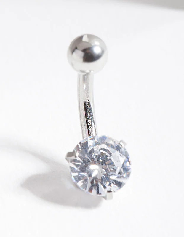 Beautiful Belly Rings for Stunning Fashion -Surgical Steel  Cubic Zirconia Belly Bar