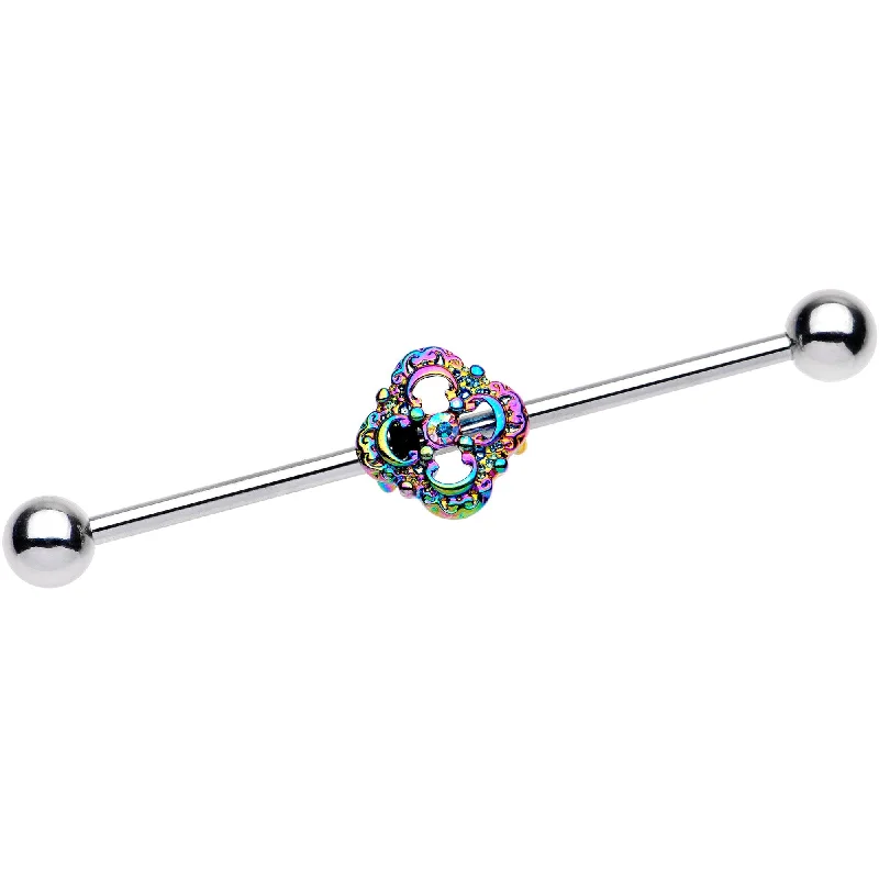 Women's Earrings – Elegant Designs for Every Personality--Clear Gem Iridescent Rainbow Industrial Barbell 38mm Women's Earrings – Elegant Designs for Every Personality--Clear Gem Iridescent Rainbow Industrial Barbell 38mm