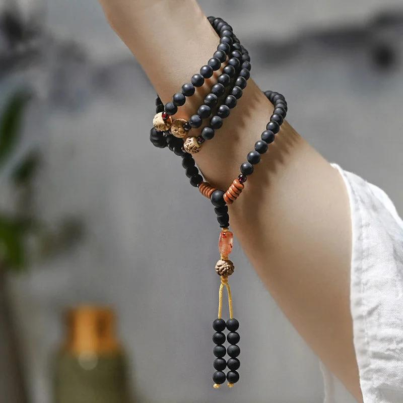 Men's Bracelets with Stone Accents-Buddha Stones Tibetan Mala Cypress Bodhi Seed Red Agate Healing Bracelet Men's Bracelets with Stone Accents-Buddha Stones Tibetan Mala Cypress Bodhi Seed Red Agate Healing Bracelet