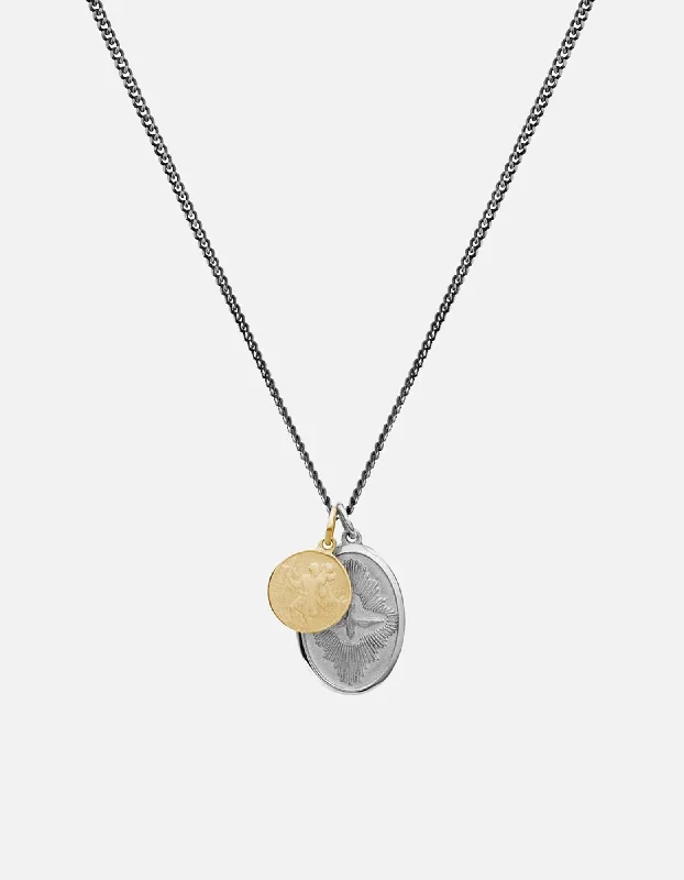 Exclusive Men's Necklaces & Pendants for the Modern Gentleman-Mini Dove Necklace, Sterling Silver/Gold Exclusive Men's Necklaces & Pendants for the Modern Gentleman-Mini Dove Necklace, Sterling Silver/Gold