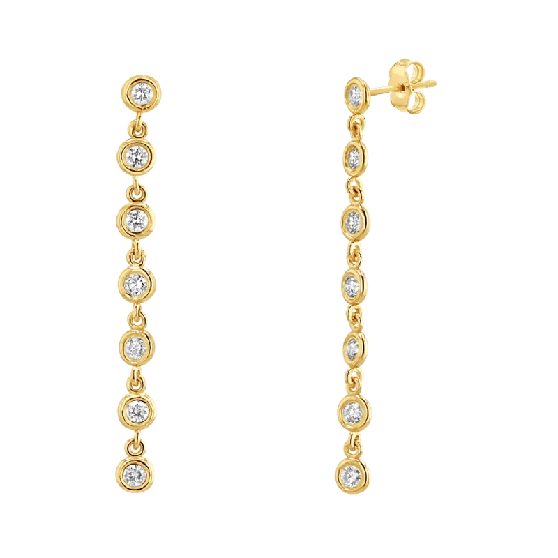 Women's Earrings – Elegant Designs for Every Personality--Diamond Bezel Chain Drop Earring Women's Earrings – Elegant Designs for Every Personality--Diamond Bezel Chain Drop Earring