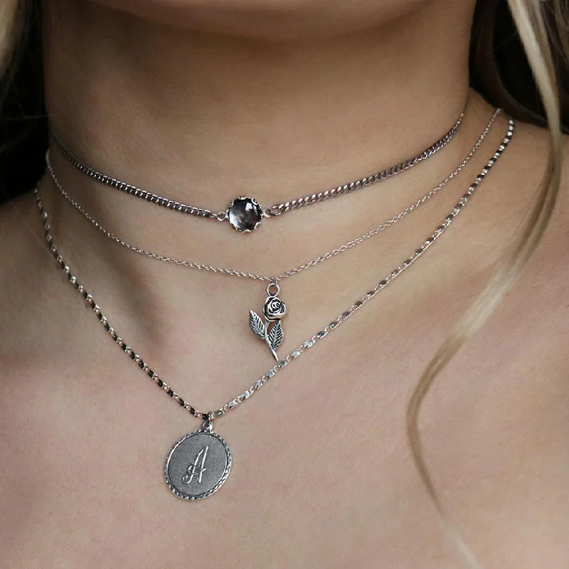 Shop Classic Women's  Necklaces & Pendants with a Modern Twist-Initial Medallion Gold Necklace (A - M)