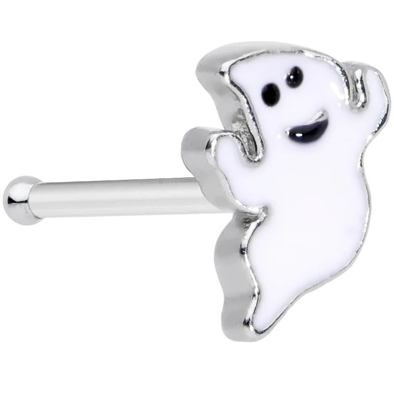 Timeless Nose Rings with Unique Appeal -20 Gauge 1/4 Happy Ghost Halloween Nose Bone Timeless Nose Rings with Unique Appeal -20 Gauge 1/4 Happy Ghost Halloween Nose Bone