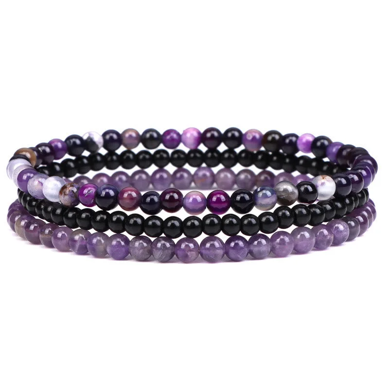 Colorful Beaded Bangles for Women-Buddha Stones 3Pcs Natural Crystal Stone Inner Peace Spiritual Bracelet Colorful Beaded Bangles for Women-Buddha Stones 3Pcs Natural Crystal Stone Inner Peace Spiritual Bracelet