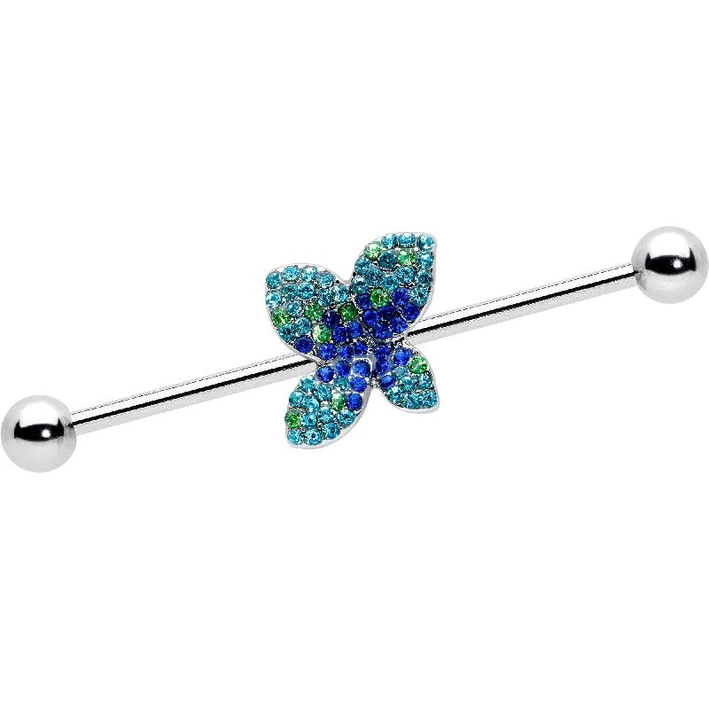 Women's Earrings – Elegant Designs for Every Personality--14 Gauge Blue Green Gem Glam Butterfly Industrial Barbell 38mm Women's Earrings – Elegant Designs for Every Personality--14 Gauge Blue Green Gem Glam Butterfly Industrial Barbell 38mm