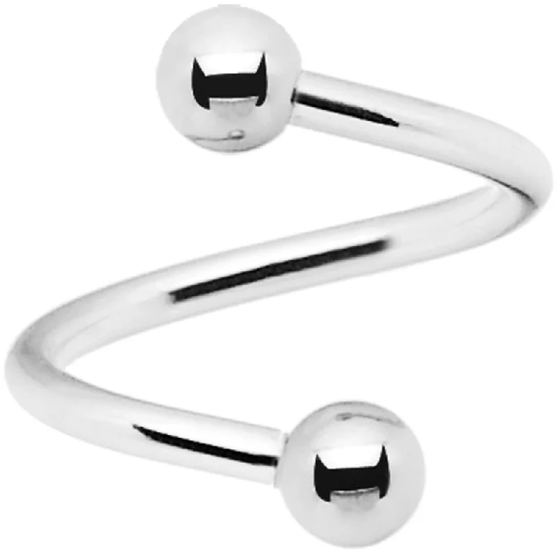 Women's Earrings – Elegant Designs for Every Personality--16 Gauge Stainless Steel 3mm Ball Spiral Twister Ring - 3/8