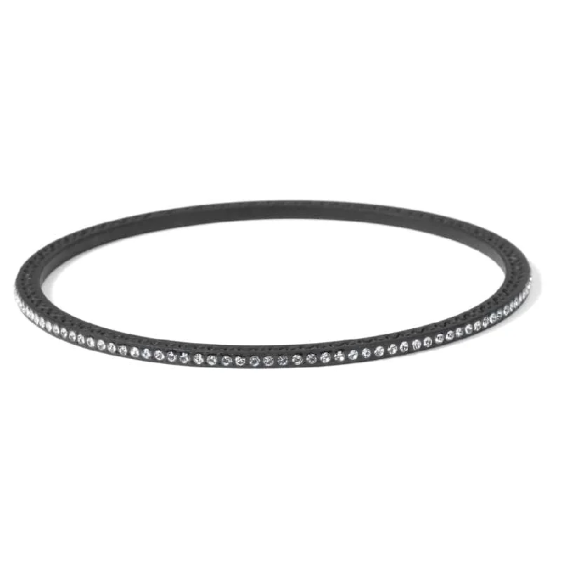Trendy Bangles for Women with Silver Accents-Meridian Eclipse Thin Bangle