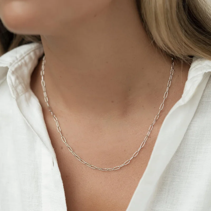 Shop Classic Women's  Necklaces & Pendants with a Modern Twist-Paperclip Necklace Silver