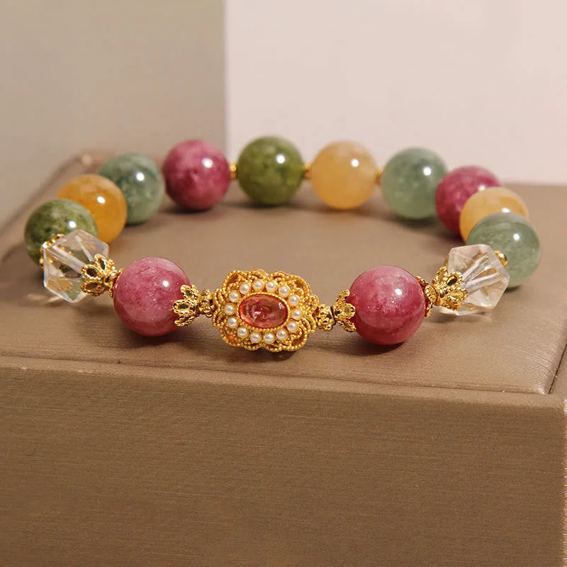 Simple Leather Bracelets for Men with Unique Charms-Buddha Stones Tourmaline Pearl Pink Crystal White Crystal Wisdom Bracelet Simple Leather Bracelets for Men with Unique Charms-Buddha Stones Tourmaline Pearl Pink Crystal White Crystal Wisdom Bracelet