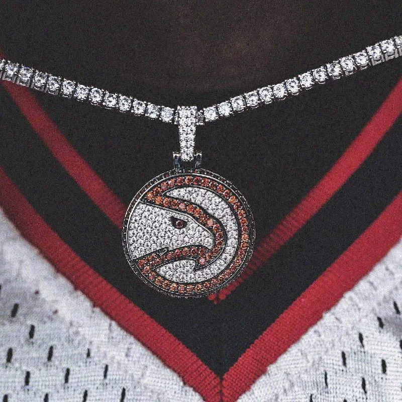 Exclusive Men's Necklaces & Pendants for the Modern Gentleman-Atlanta Hawks Official NBA Logo Pendant Exclusive Men's Necklaces & Pendants for the Modern Gentleman-Atlanta Hawks Official NBA Logo Pendant