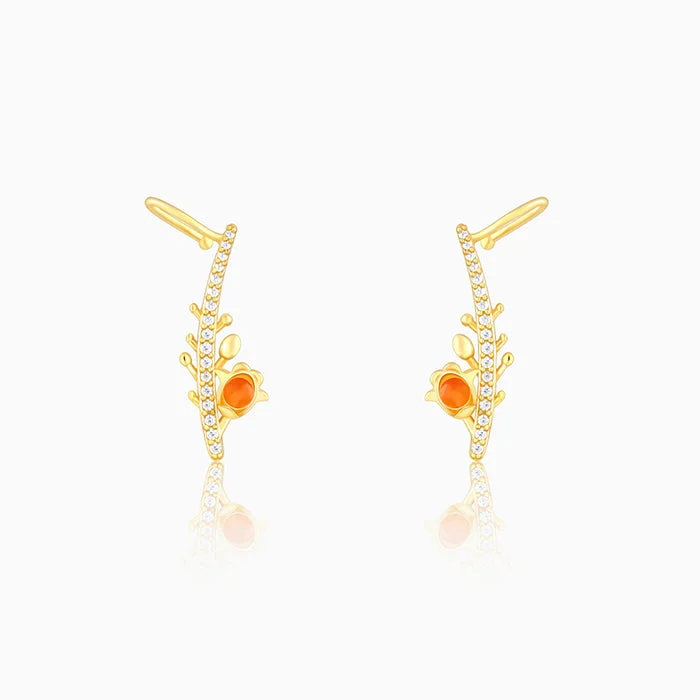 Women's Earrings – Elegant Designs for Every Personality--Golden Beaming Bell Mallow Cuff Earrings Women's Earrings – Elegant Designs for Every Personality--Golden Beaming Bell Mallow Cuff Earrings