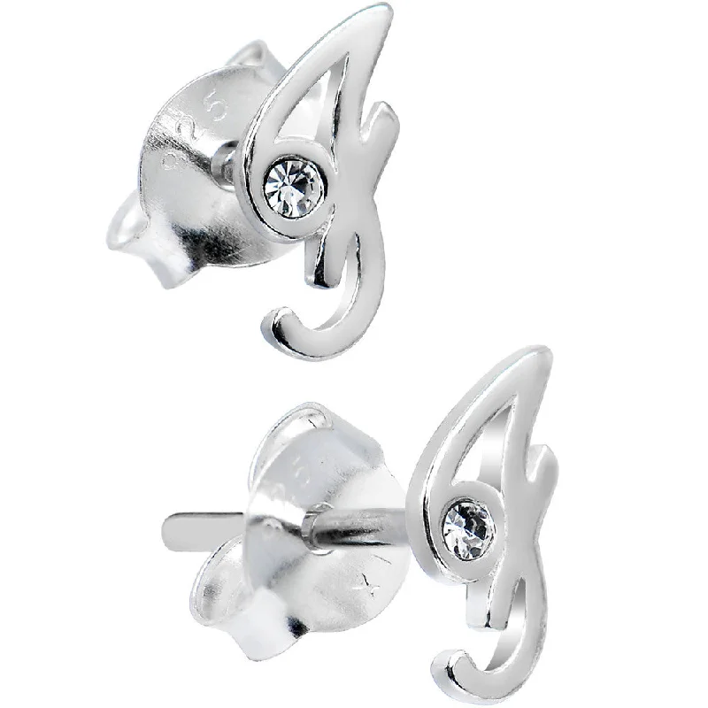 Women's Earrings – Elegant Designs for Every Personality--925 Sterling Silver Clear Cubic Zirconia F Initial Stud Earrings Women's Earrings – Elegant Designs for Every Personality--925 Sterling Silver Clear Cubic Zirconia F Initial Stud Earrings