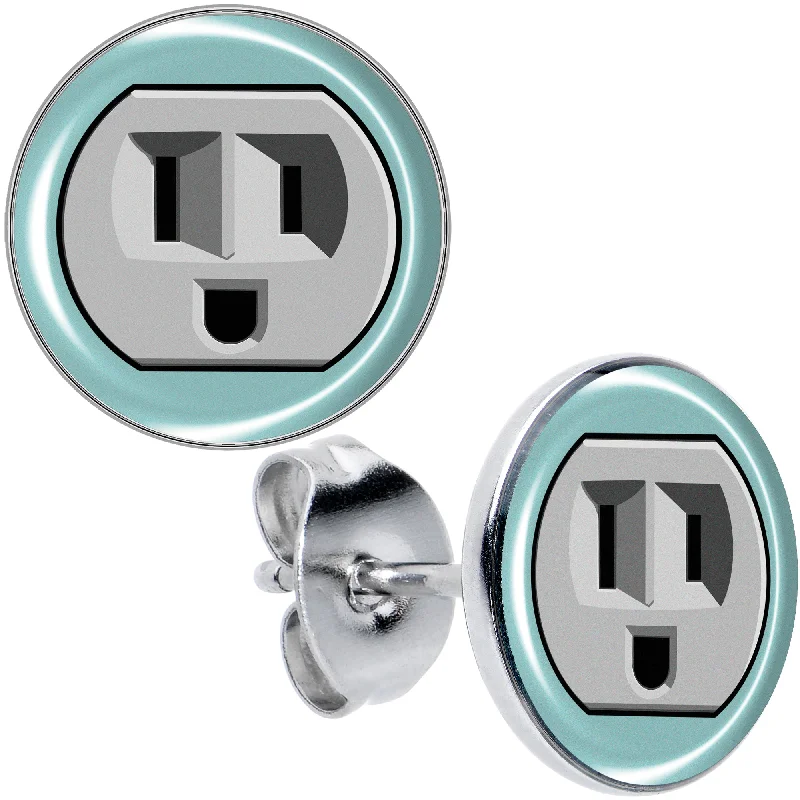 Women's Earrings – Elegant Designs for Every Personality--Smiling Plug Outlet Stud Earrings