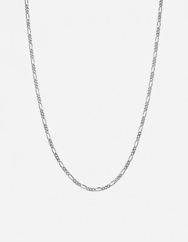 Exclusive Men's Necklaces & Pendants for the Modern Gentleman-3mm Figaro Chain Necklace, Sterling Silver Exclusive Men's Necklaces & Pendants for the Modern Gentleman-3mm Figaro Chain Necklace, Sterling Silver