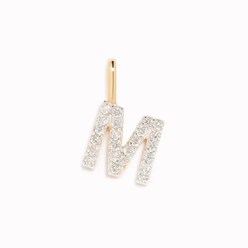 Shop Classic Women's  Necklaces & Pendants with a Modern Twist-Diamond Initial Pendant 14k Gold - M