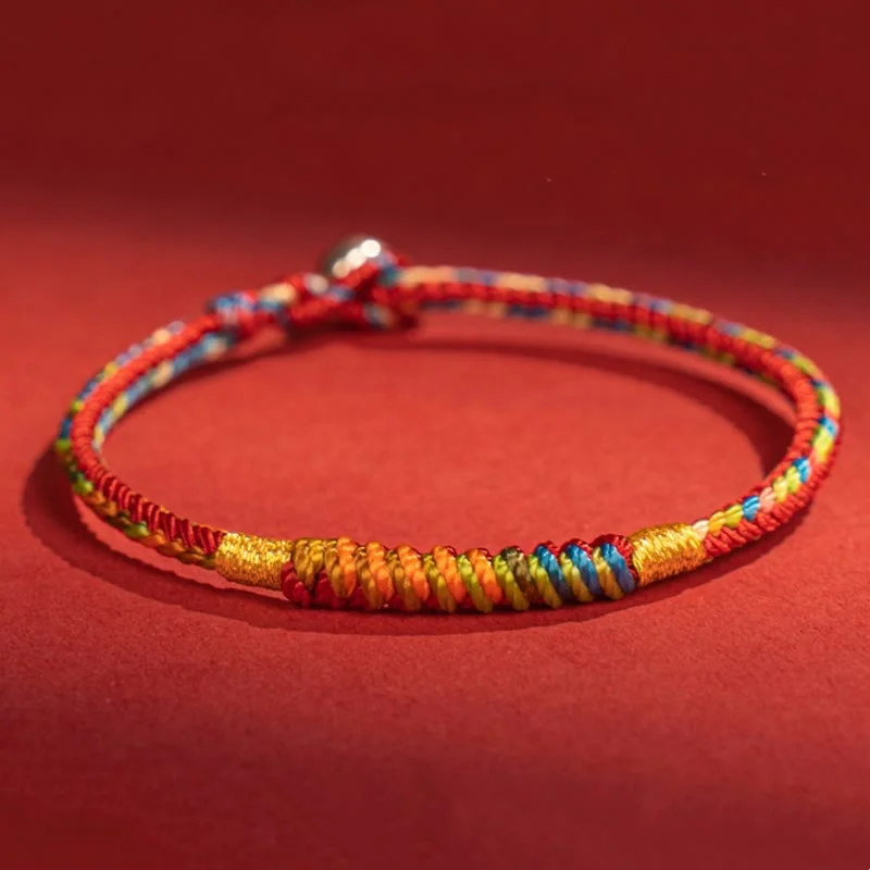 Cool Men's Bracelets for Casual Style-Buddha Stones Multicolor Red String Alloy 925 Sterling Silver Buckle Protection Bracelet Cool Men's Bracelets for Casual Style-Buddha Stones Multicolor Red String Alloy 925 Sterling Silver Buckle Protection Bracelet