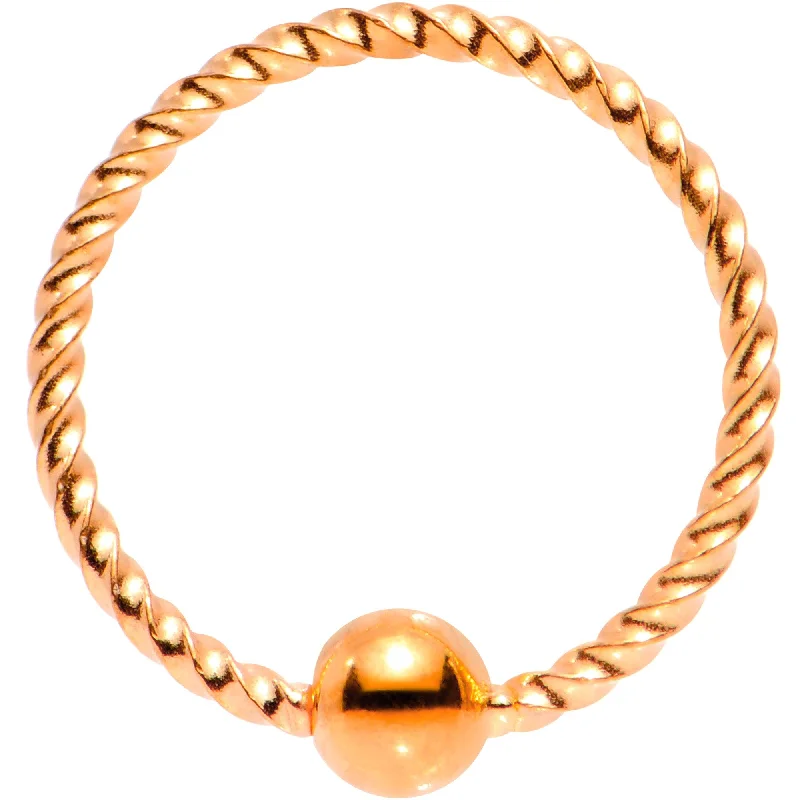 Comfortable Nose Rings with Stylish Touch -20 Gauge 5/16 Rose Gold Tone Anodized So Twisted Captive Style Seamless Ring Comfortable Nose Rings with Stylish Touch -20 Gauge 5/16 Rose Gold Tone Anodized So Twisted Captive Style Seamless Ring