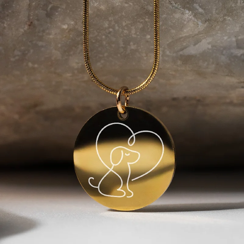 Shop Classic Women's Necklaces & Pendants with a Modern Twist-Cute Dog Circle Necklace Shop Classic Women's Necklaces & Pendants with a Modern Twist-Cute Dog Circle Necklace
