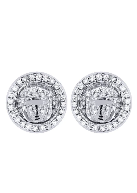 Shop Durable Men's Earrings for Everyday Wear-Diamond Earrings For Men | 14K White Gold | 0.84 Carats Shop Durable Men's Earrings for Everyday Wear-Diamond Earrings For Men | 14K White Gold | 0.84 Carats