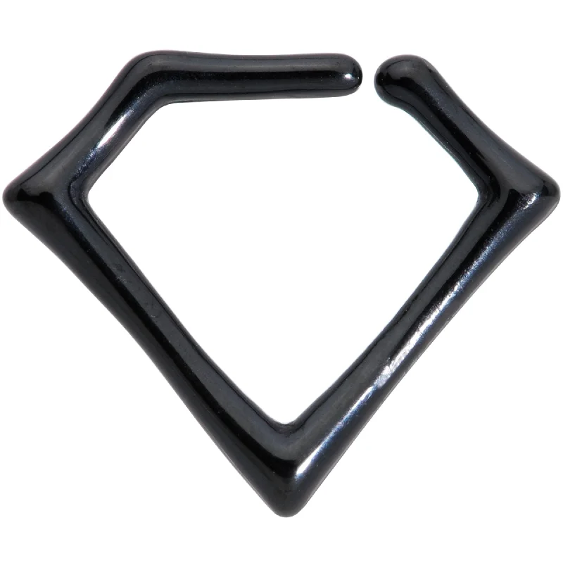 Women's Earrings – Elegant Designs for Every Personality--16 Gauge 5/16 Black Rhombus Closure Ring