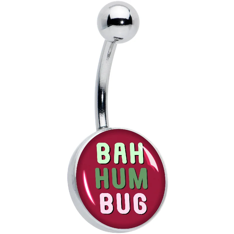 Belly Rings with Stone Accents for Elegant Style -Bah Humbug Holiday Grouch Belly Ring Belly Rings with Stone Accents for Elegant Style -Bah Humbug Holiday Grouch Belly Ring