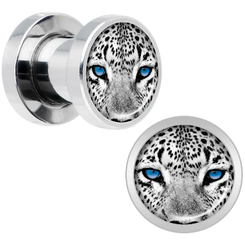 Women's Earrings – Elegant Designs for Every Personality--Black White Leopard Eyes Steel Screw Fit Plug Set 2 Gauge Women's Earrings – Elegant Designs for Every Personality--Black White Leopard Eyes Steel Screw Fit Plug Set 2 Gauge