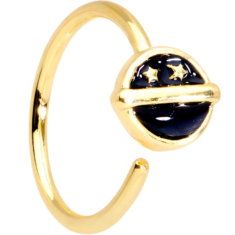 Women's Earrings – Elegant Designs for Every Personality--20 Gauge 5/16 Gold Tone Starry Sky Seamless Circular Ring