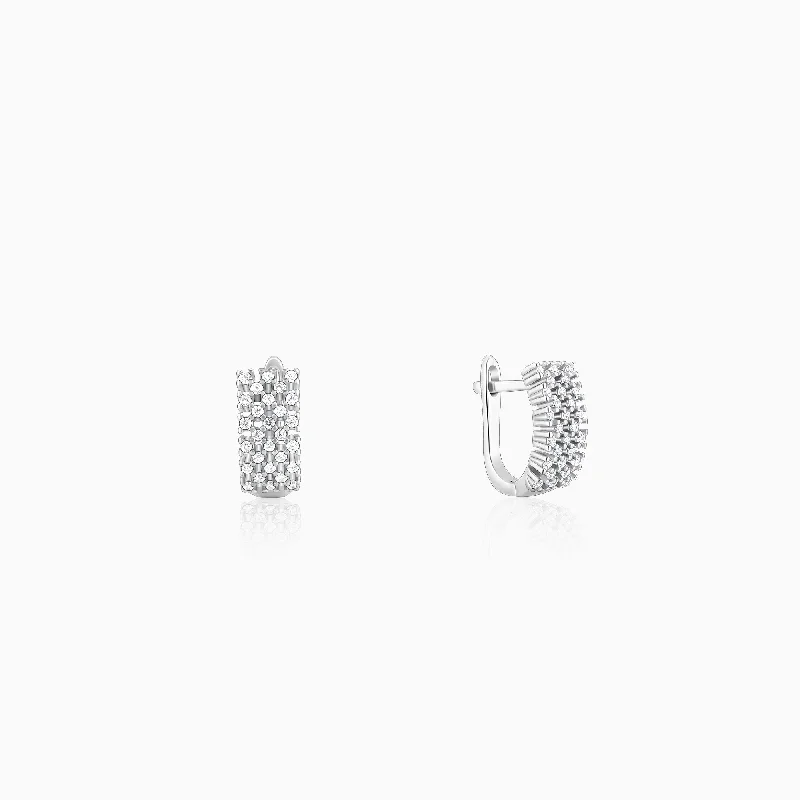 Women's Earrings – Elegant Designs for Every Personality--Silver Sparkling Shine Hoop Earrings Women's Earrings – Elegant Designs for Every Personality--Silver Sparkling Shine Hoop Earrings