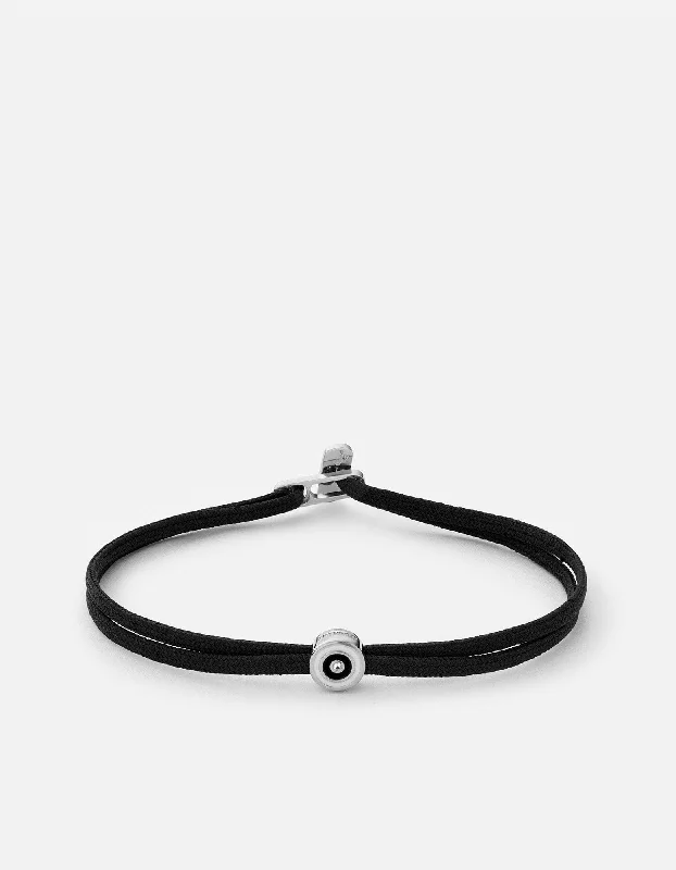 Cool Bracelets with Metal Details for Men-Opus Sapphire Metric 2.5mm Rope Bracelet, Sterling Silver/Black Cool Bracelets with Metal Details for Men-Opus Sapphire Metric 2.5mm Rope Bracelet, Sterling Silver/Black