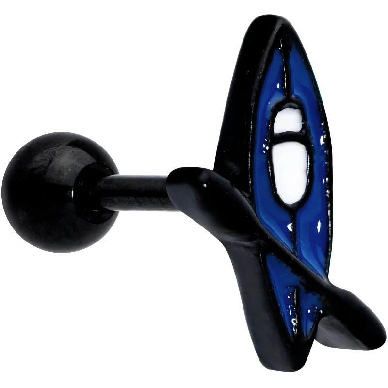 Women's Earrings – Elegant Designs for Every Personality--16 Gauge 1/4 Black Blue Summer Kayak Boat Cartilage Tragus Earring Women's Earrings – Elegant Designs for Every Personality--16 Gauge 1/4 Black Blue Summer Kayak Boat Cartilage Tragus Earring