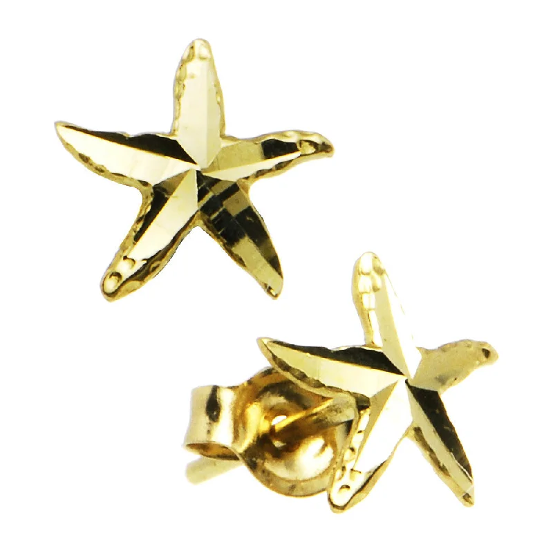 Women's Earrings – Elegant Designs for Every Personality--14kt Yellow Gold Starfish Stud Earrings