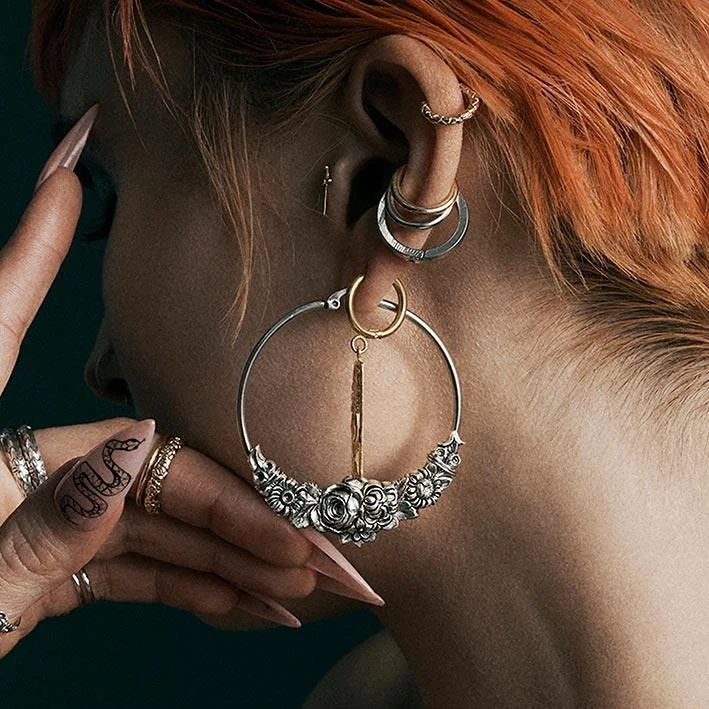 Women's Earrings – Elegant Designs for Every Personality--EMINENCE. Romantic Floral Hoop Earrings - Silver Women's Earrings – Elegant Designs for Every Personality--EMINENCE. Romantic Floral Hoop Earrings - Silver