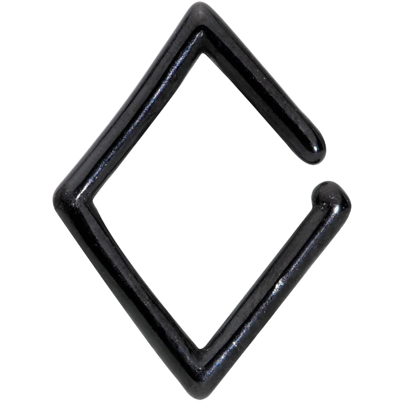 Women's Earrings – Elegant Designs for Every Personality--16 Gauge Black Rhombus Closure Ring