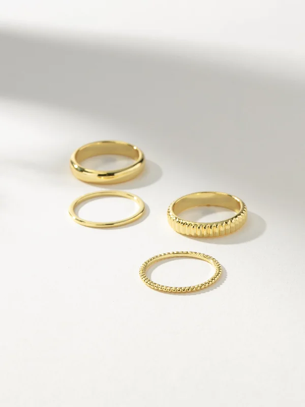 Chic Women's Rings for Fashion-Forward Looks-Total Package Ring Stack (Set of 4)