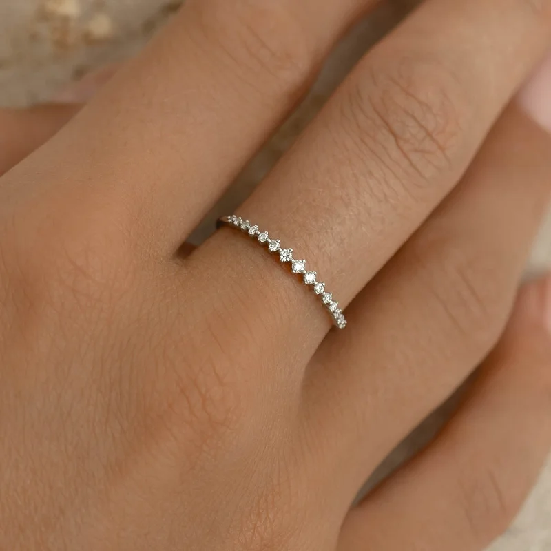 Chic Women's Rings for Fashion-Forward Looks-Graduated Diamond Ring White Gold - Ophelia Chic Women's Rings for Fashion-Forward Looks-Graduated Diamond Ring White Gold - Ophelia
