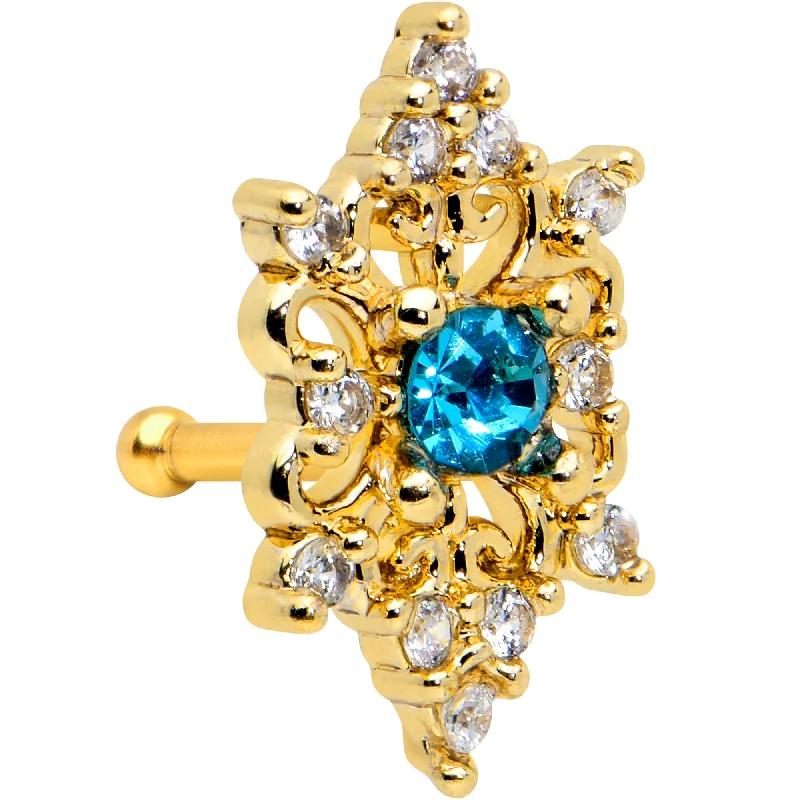 Nose Rings for Effortless Beauty -20 Gauge 1/4 Clear Blue Gem Gold Tone Royal Heart Nose Bone Nose Rings for Effortless Beauty -20 Gauge 1/4 Clear Blue Gem Gold Tone Royal Heart Nose Bone