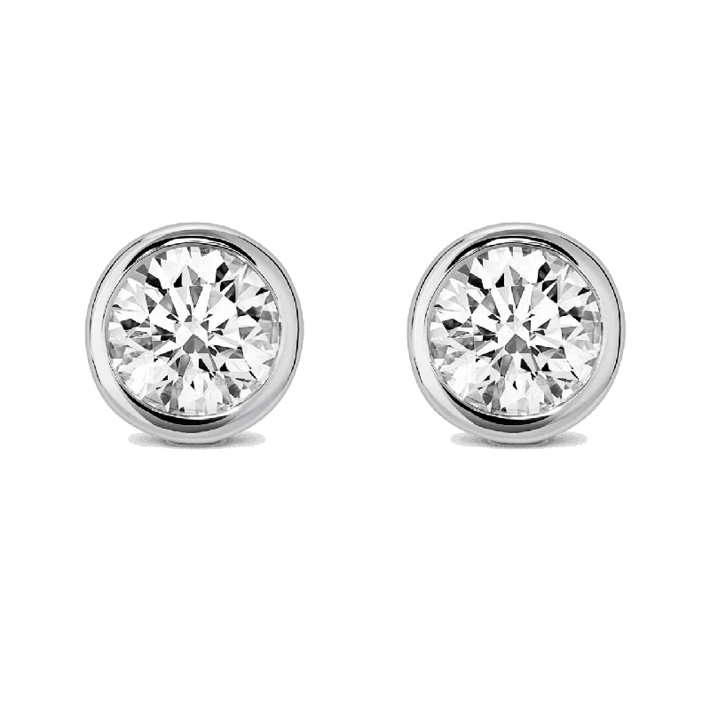 Women's Earrings – Elegant Designs for Every Personality--The Bezel Round Brilliant Solitaire Studs