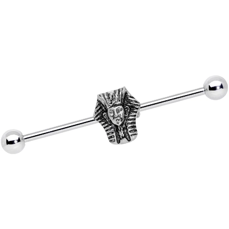 Women's Earrings – Elegant Designs for Every Personality--14 Gauge Moveable Mighty Pharaoh Industrial Barbell 38mm